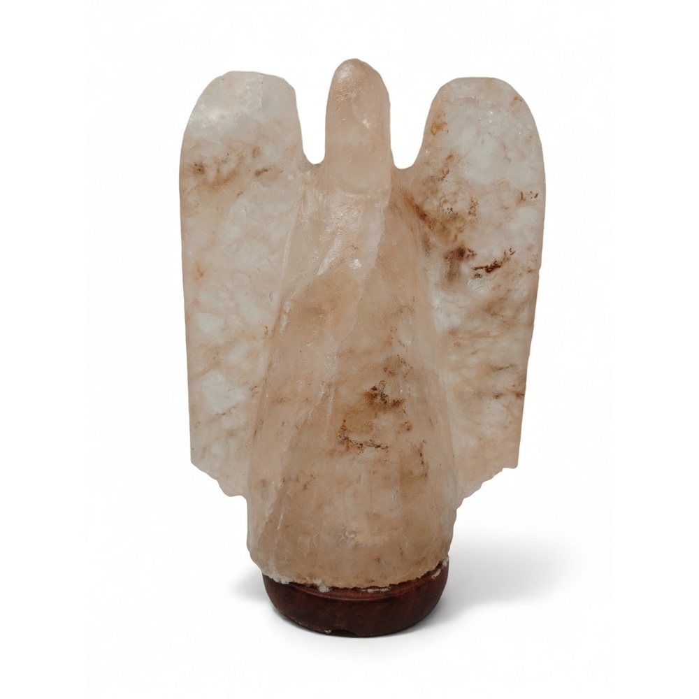 Himalayan Salt Angel Figurine 7.75" Natural Crystal Stone Statue Decor Light